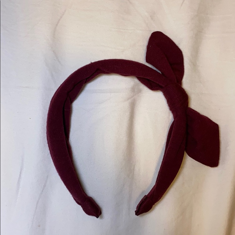Maroon bow headband